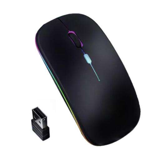 2.4GHz Wireless Bluetooth Optical Mouse with RGB Lighting for PC & Laptop - Enhanced Comfort & Performance