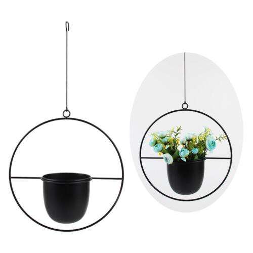 Durable Round Iron Art Hanging Flower Pot Planter for Home Decor Swinging
