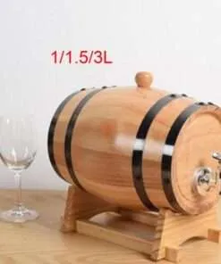Oak Wine Barrel Keg with Faucet for Home Brewing Whiskey and Wine Storage