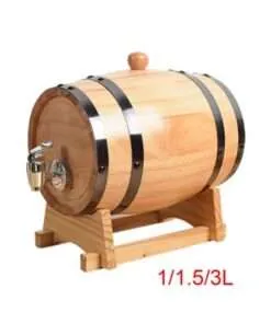 Alternative view of Oak Wine Barrel Keg with Faucet for Home Brewing Whiskey and Wine Storage