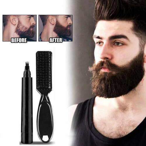 Conceal Thin Spots & Grow a Fuller Beard: Natural Beard Filler Pen Kit & Brush for Hair Loss Treatment