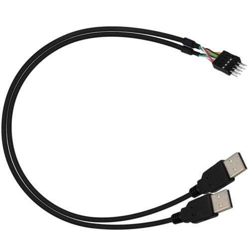 USB-A Male Header to Motherboard 9Pin DuPont Cable Converter for Easy PC Connections (0.5M/20in)