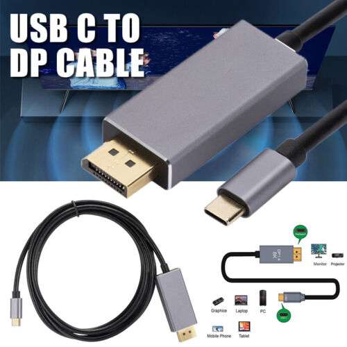 8K 4K USB C to DisplayPort Adapter Cable for Thunderbolt 3 Devices and Monitors