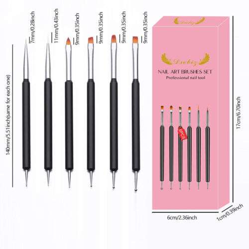 Professional Nail Art Brush Kit: Double-Ended Dotting & Painting for Long-Lasting, Non-Deformation Designs