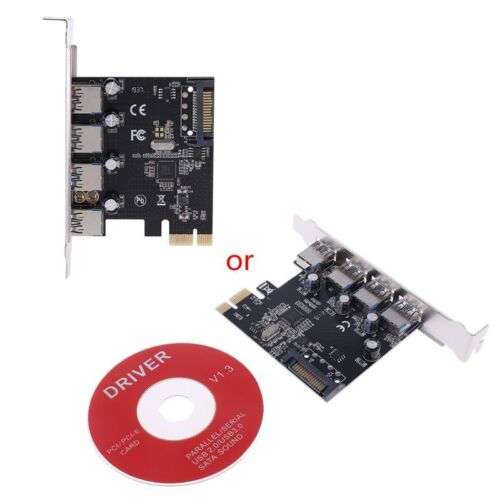 High-Speed PCI-E to USB 3.0 Expansion Card with 4 Ports for Enhanced Connectivity