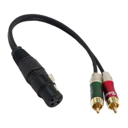 XLR to RCA Audio Converter Cable: 30cm (12") Stereo Aux Cord for Connecting Professional Gear to Home Systems