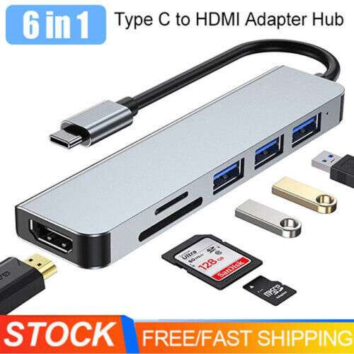6-in-1 Multiport Adapter with HDMI & USB 3.0 for Huawei, MacBook, Pro, Air & iMac - Expand Your Connectivity.