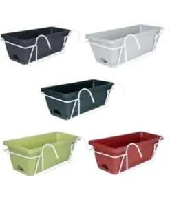 Nordic 20'' Hanging Balcony Planter for Fence, Nursery, & Yard - Perfect for Window Flower Boxes