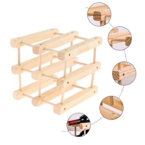 Stylish Wooden Rack Display Shelf for Cabinet, Holds 2 Bottles, Perfect for Wine or Spirits.
