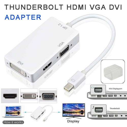 Mini DisplayPort to HDMI/VGA/DVI Adapter for MacBook Pro, Mac, and More - Connect to Multiple Displays