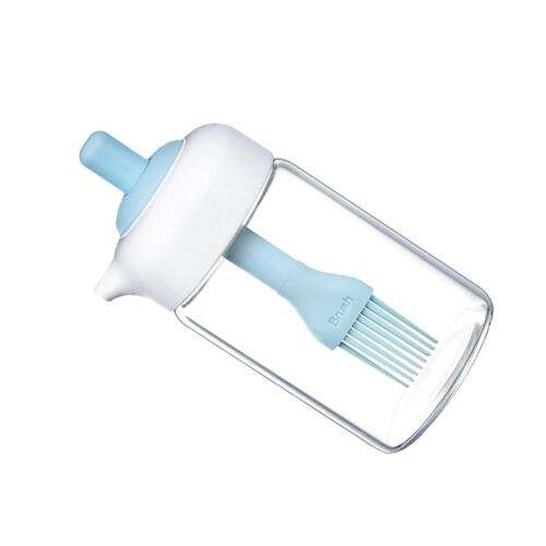 Elegant Blue Glass Oil Dispenser for Easy Pouring and Kitchen Style