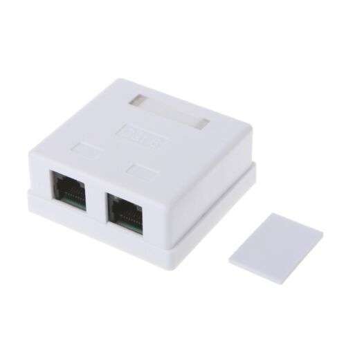 2-Port Cat6 RJ45 Junction Box Connector for Ethernet Network Extension