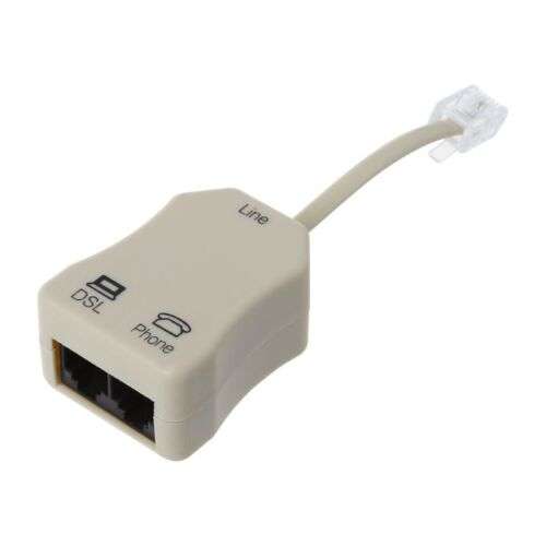 High-Performance RJ11 Adapter for ADSL Modem, Telephone, Fax, and In-Line Splitter Filtering.