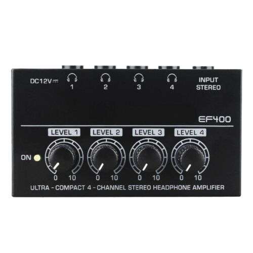 HA400 Ultra-Compact Stereo Amplifier: Enhance Music with 4 Channels for Earphones.