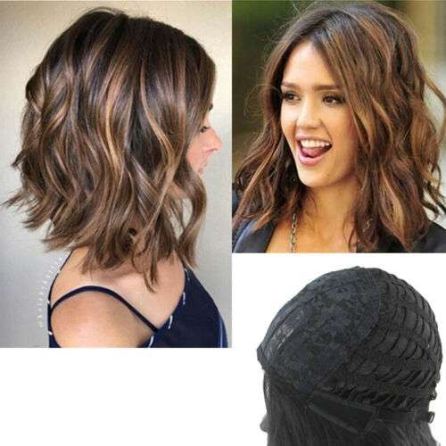 European & American Beauty Gradient Color Medium Length Curly Daily Wig for Everyday Style