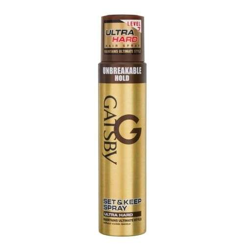 Gatsby Set & Keep Hair Spray: Ultra Hard Hold for Long-Lasting Style and Quick Drying.