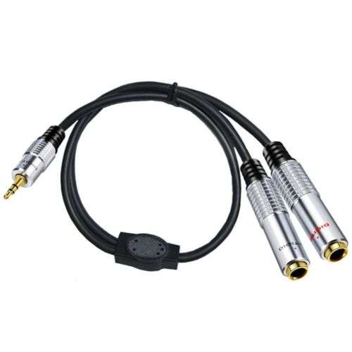 6.35mm to 3.5mm Balanced Microphone Cable for Audio Devices and Speakers