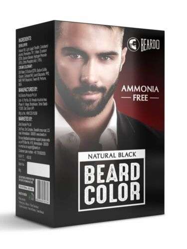 Beardo Natural Black Beard Color for Men: Ammonia-Free, Skin-Friendly, Long-Lasting Coverage.