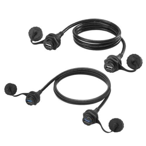 IP67 Waterproof USB 2.0 Panel Mount Female-to-Female Extension Cable for Secure Connections