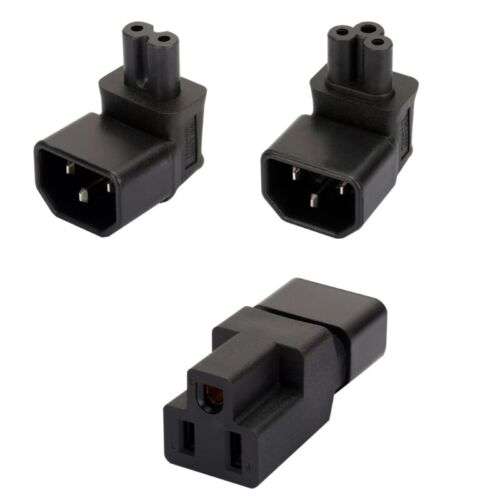 IEC 320 C14 Male to C5/C7/5-15R Female Power Socket Adapter for Cord Connectors: Convert European to US/UK Plugs