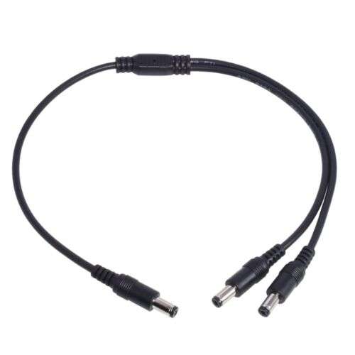 5.5mm x 2.1mm Power Supply Splitter Cable: Dual Output for Devices