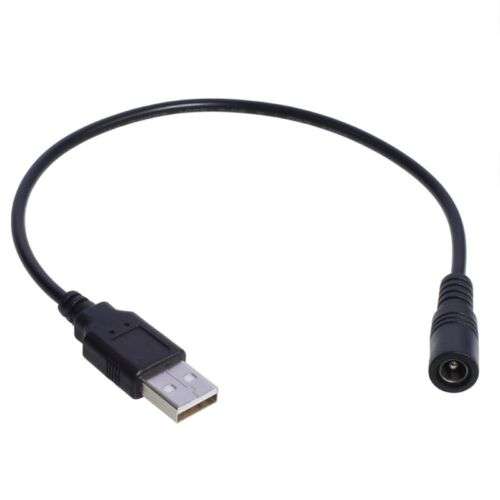 USB to 5.5mm DC Power Supply Cable for Devices with 5V Input