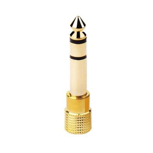 Gold-Plated 6.5mm Male to 3.5mm Female Dual-Channel Microphone Adapter for Recording and Live Performances