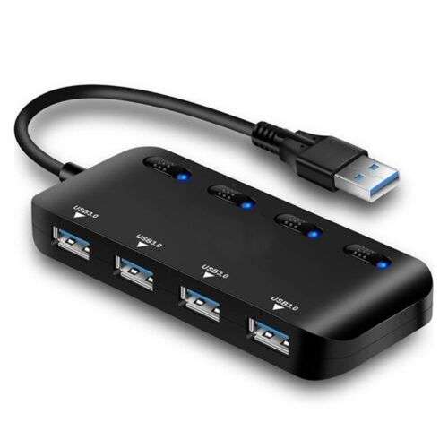 5GB USB 3.0 4-Port Hub for Fast Data Transfer to PC, Mobile, Disk, and Laptop