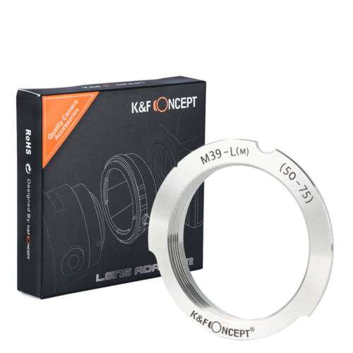 K&F Concept Manual Lens Adapter: Mount Leica 50mm/75mm M39 Lenses to Leica M Cameras.