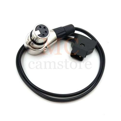 Professional D-Tap to XLR 4-Pin Right Angle Female Power Cable for DSLR and Camcorders (24")