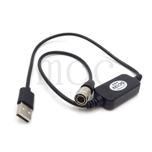 Professional 12V Hirose 4-Pin Male to USB Power Cable for ZOOM F4/F8 Sound Devices