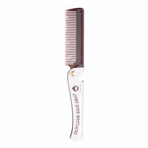 Portable Folding Pocket Comb for Travel Hair Styling and Shaving - Brown