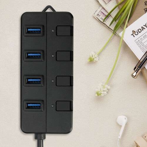 Universal 4-Port USB Hub for Laptop Charging & Accessories - 3.0 Connection, Portable