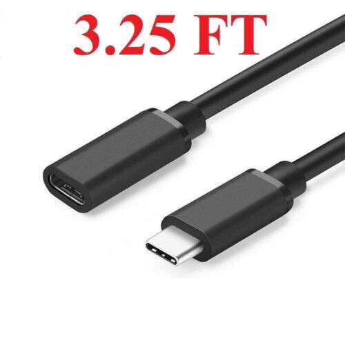 USB-C Extension Cable for Data Transfer and Charging Devices - Black
