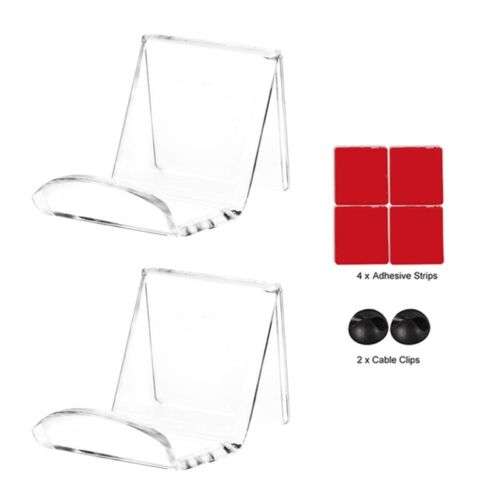 2Pcs Wall-Mounted Acrylic Headset & Controller Stand: Organize Your Gaming Gear