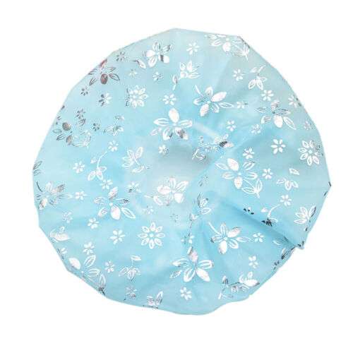 Waterproof Elastic Floral Print Shower Cap for Spa & Home Use