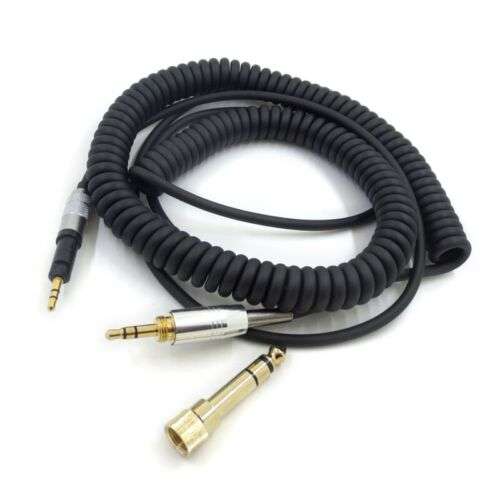 Durable Stretchable Coiled Aux Cord Headphone Cable for M40X, M50X, M70X Headphones