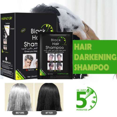 Instant 5-Minute Black Hair Dye Shampoo: Transform White Hair to Black in Minutes