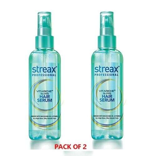 Streax Professional Vitariche Gloss Hair Serum Oil with Vitamin E for Shiny, Healthy Hair (100 ml, Pack of 2)