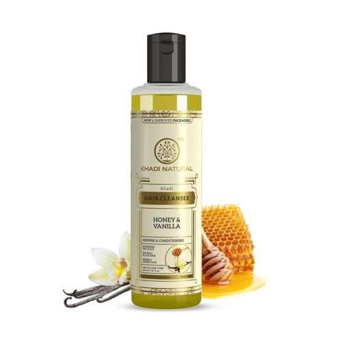 Khadi Natural Honey & Vanilla Hair Cleanser for Gentle Cleansing & Nourishment, 210 ml