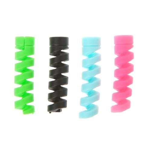 4Pcs/Lot Cable Protector: Flexible Silicone Cord Keepers for Lightweight and Tangle-Free Organization
