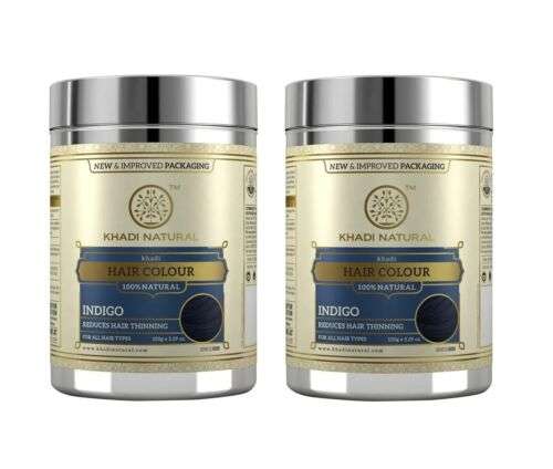 Khadi Natural Indigo Hair Color: 100% Natural, 150ml (Pack of 2) for Deep, Rich, and Healthy Hair