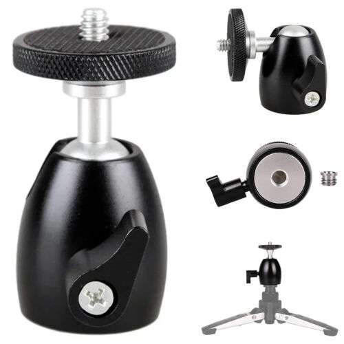 360° Rotating Ball Head Tripod Mount for Cameras & Smartphones with 3/8" to 1/4" Screw Adapter