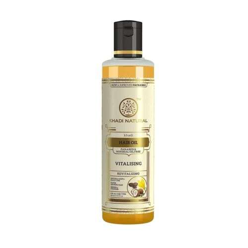 Khadi Natural Vitalising Herbal Hair Oil: Nourish and Revitalize Hair with Paraben & Mineral Oil-Free Formula, 210 ml