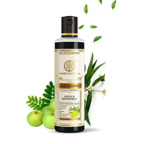 Khadi Natural Amla & Bhringraj Shampoo for Hair Growth and Strengthening - SLS & Paraben Free, 210 ml