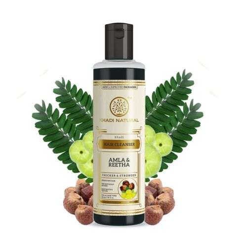 Khadi Natural Amla & Reetha Hair Cleanser for Gentle, Nourishing Hair Wash (210 ml)