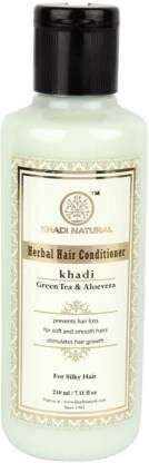 Khadi Natural Herbal Green Tea & Aloevera Conditioner for Soft, Shiny, and Healthy Hair (210 ml)