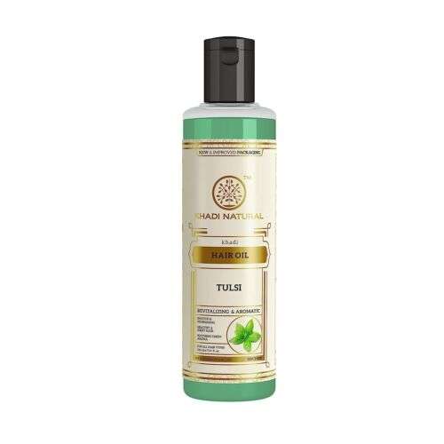 Khadi Natural Tulsi Herbal Hair Oil: Nourish & Strengthen Hair with Ayurvedic Goodness (210 ml)