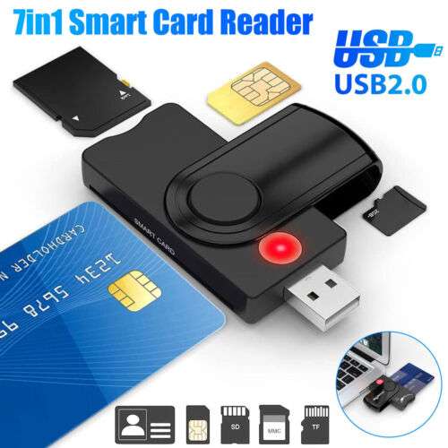 7-in-1 USB 3.0 Multi-Card Reader for PC & Laptop - SD, Micro SD, TF, SIM, ID Card, Memory Adapter