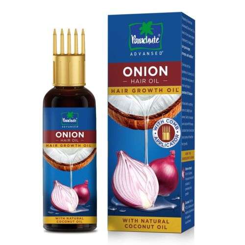 Parachute Advansed Onion Hair Oil with Comb Applicator for Hair Growth and Strengthening - 200 ml